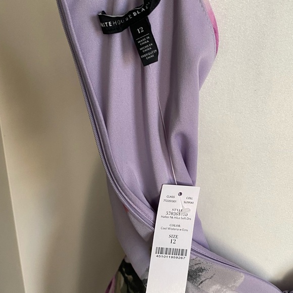 White House Black Market Pink and Purple  Floral Halter Midi Dress NWT - Picture 14 of 14